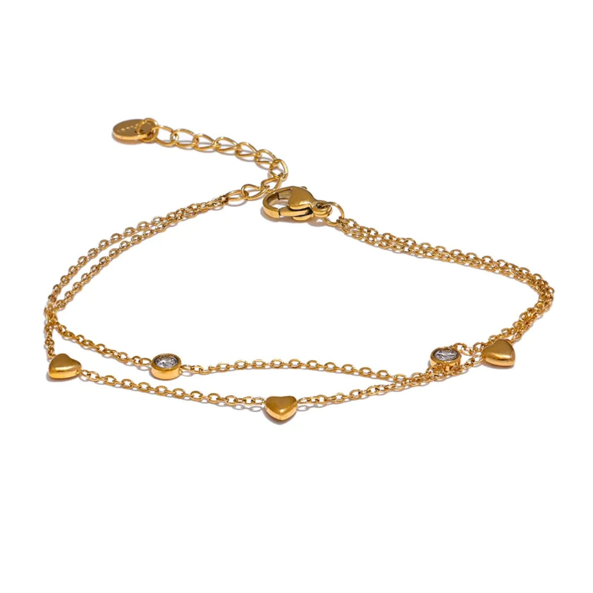 Twisted Zircon Heart Bercelet