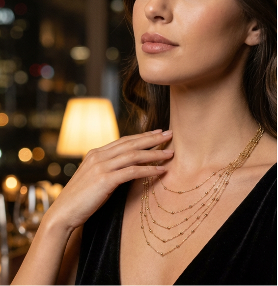 Five layers Necklace chains