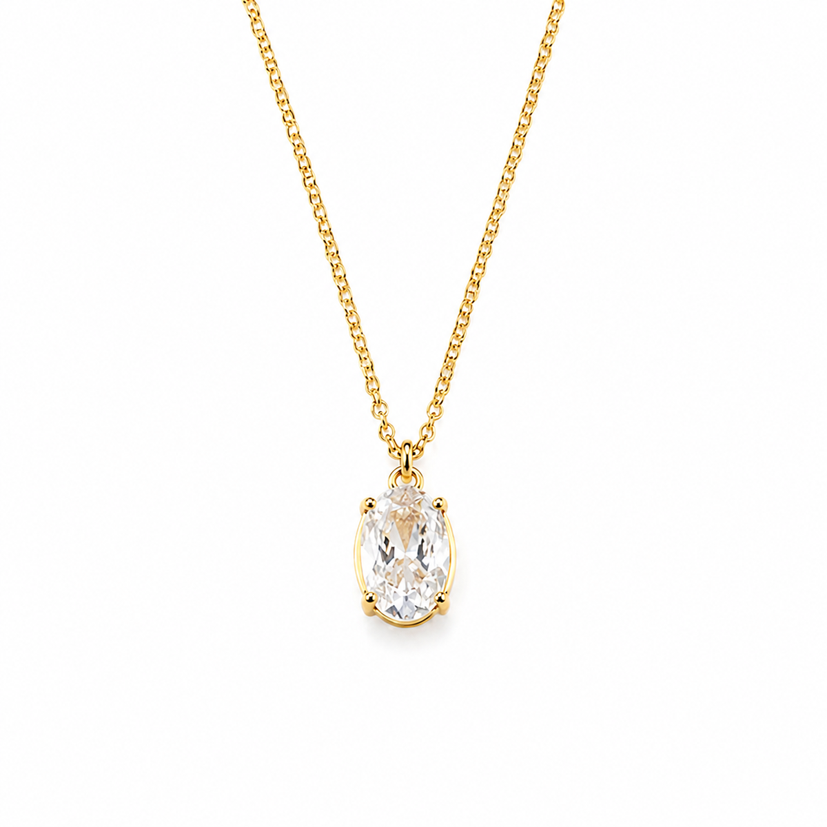 Oval Zircon Necklace
