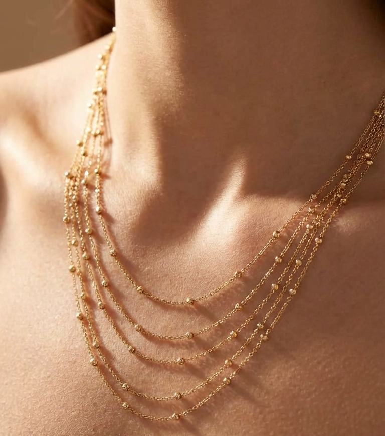 Five layers Necklace chains