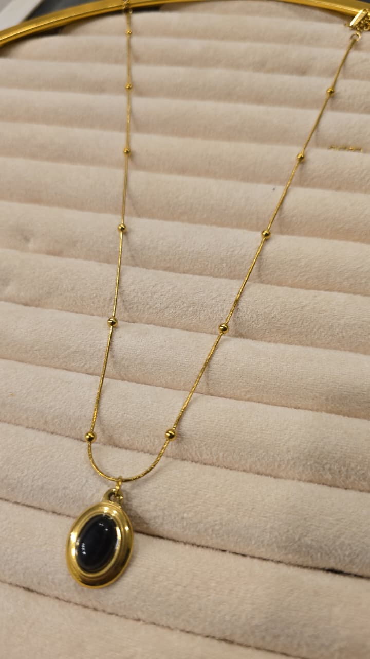 Black Boll Chain Necklace 2