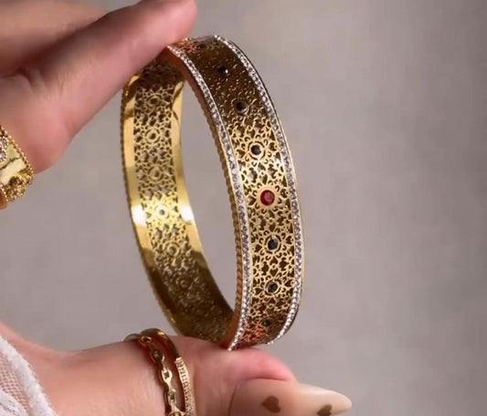 18k Gold Plated Multi stone Bangel