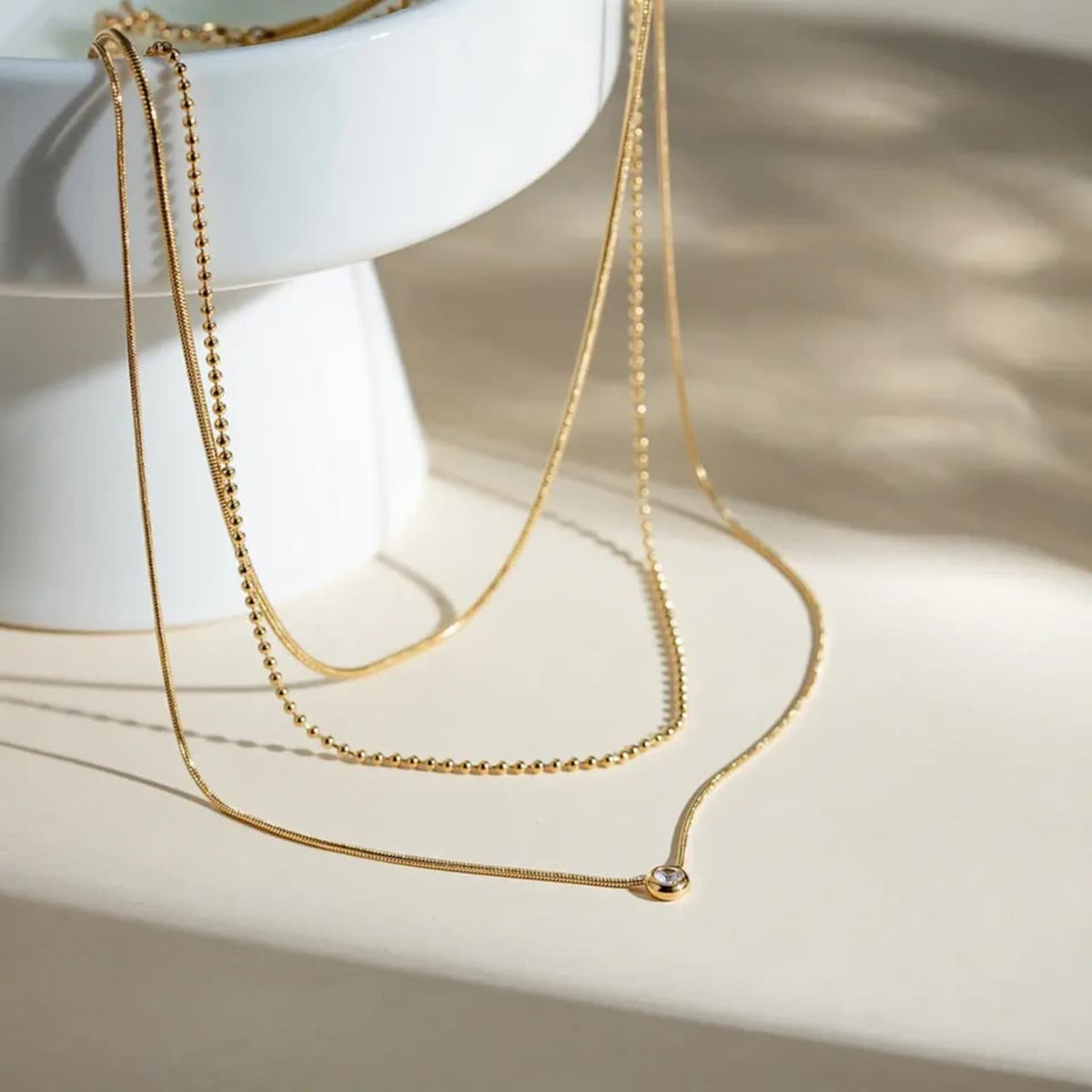Three Layer zircone Necklace