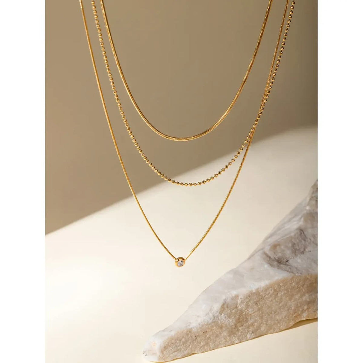 Three Layer zircone Necklace
