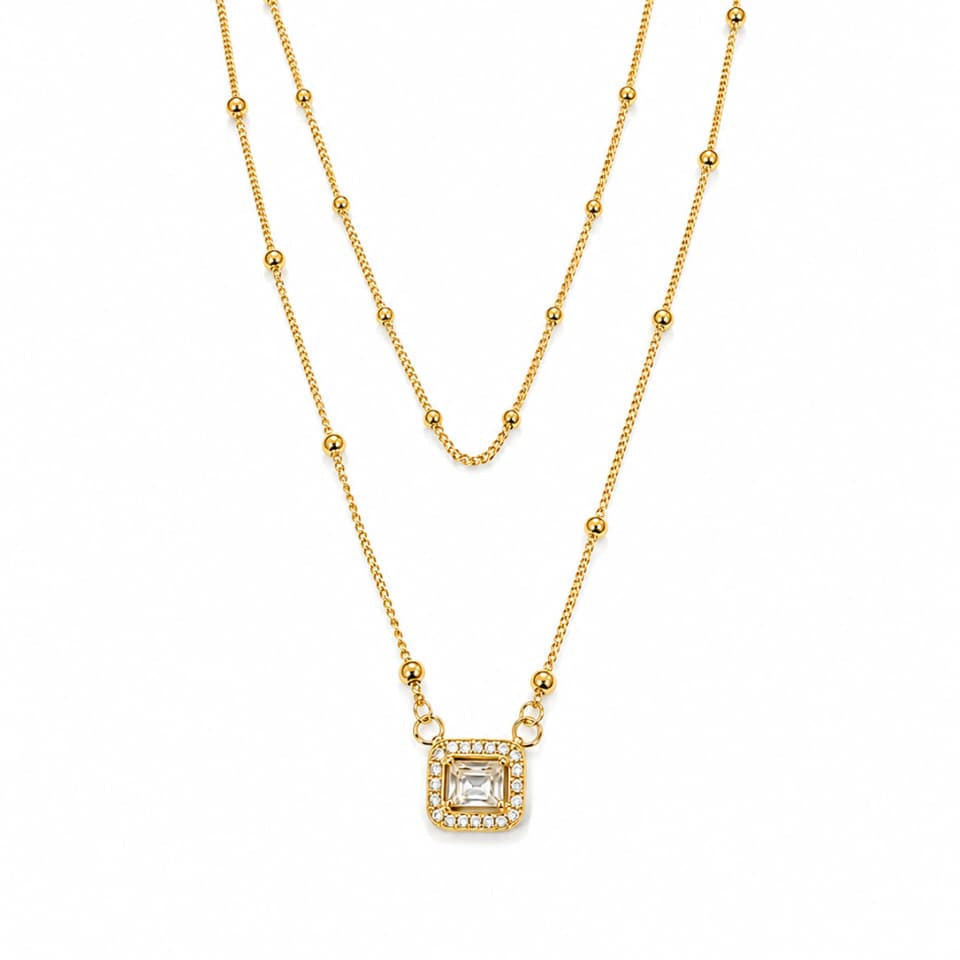 Square Zircone Necklace