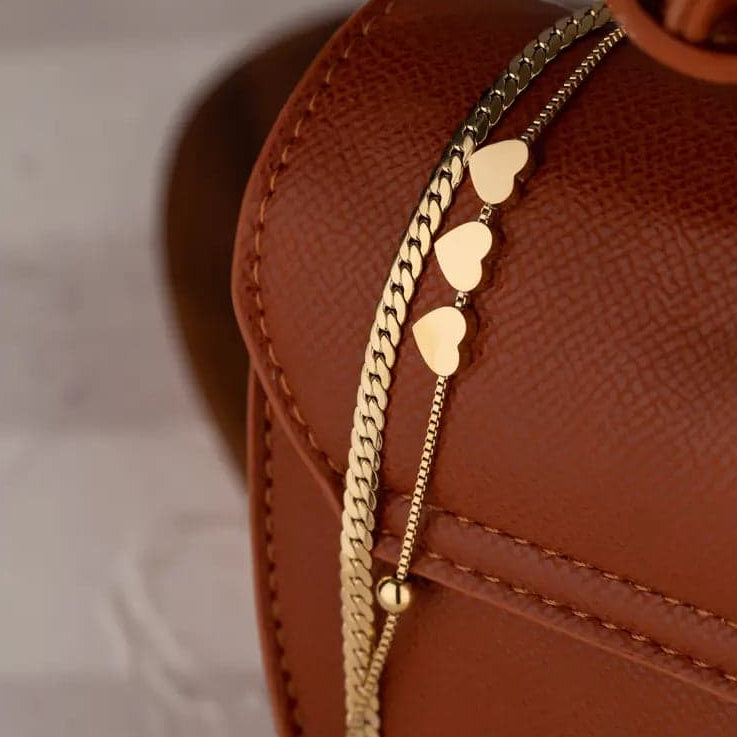 Triple Heart Layered Bracelet