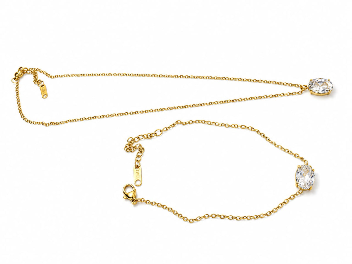 Oval Zircon Necklace