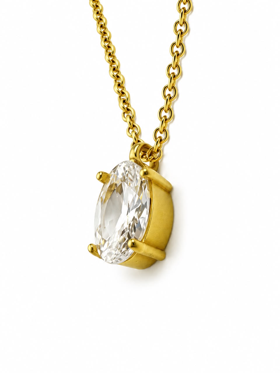 Oval Zircon Necklace