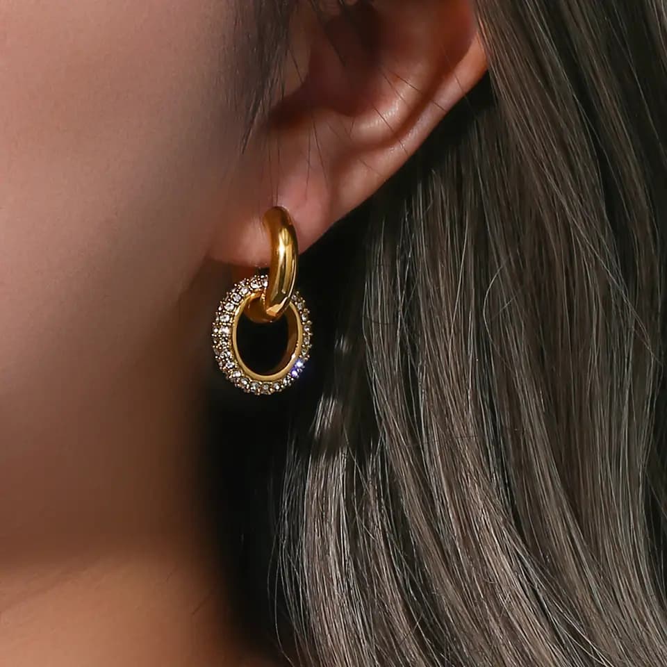 Circle zircone Earrings