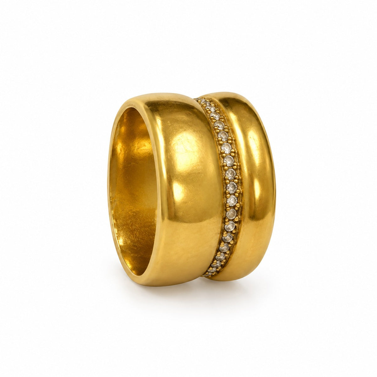 Heavy Engraved Zircon Ring