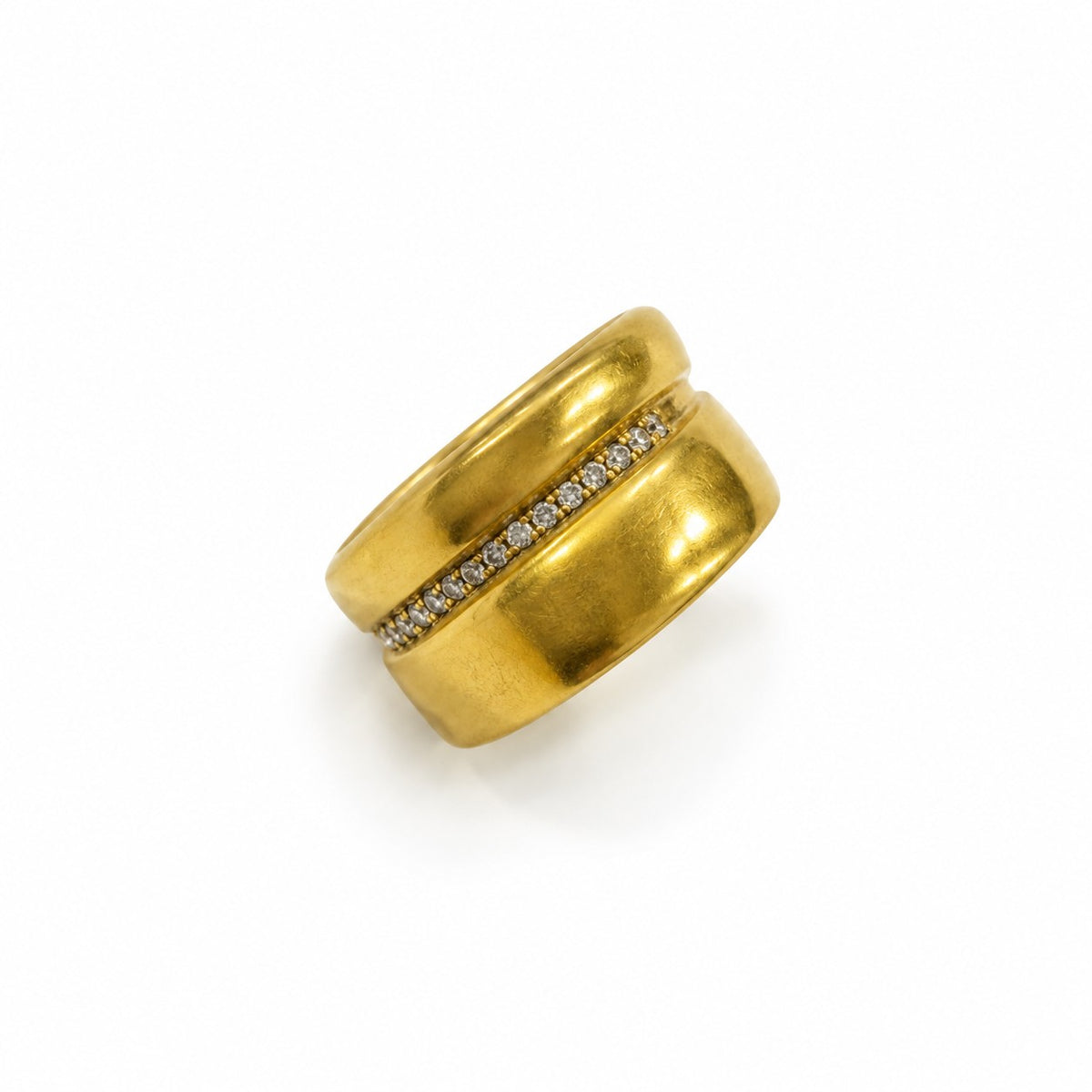 Heavy Engraved Zircon Ring