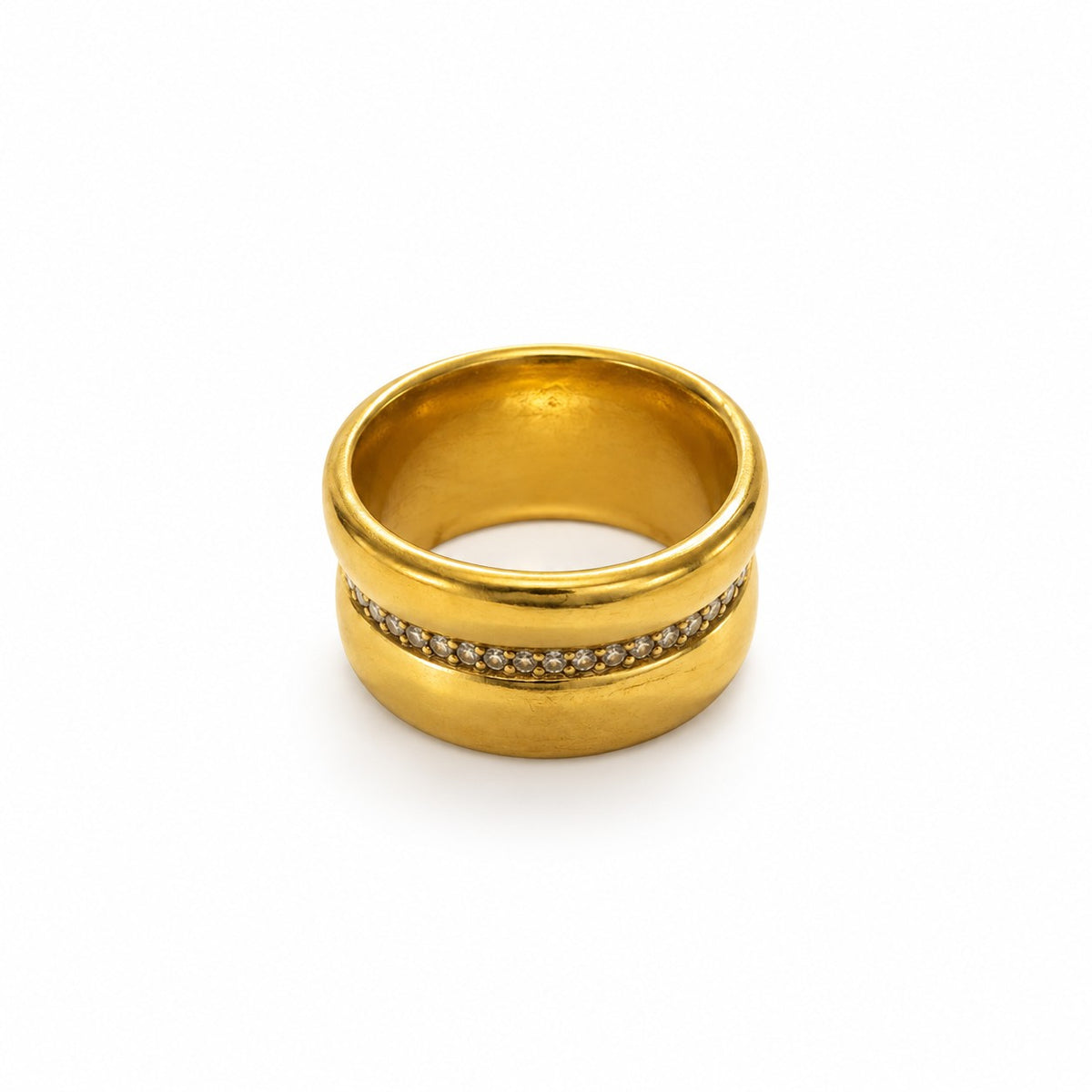 Heavy Engraved Zircon Ring