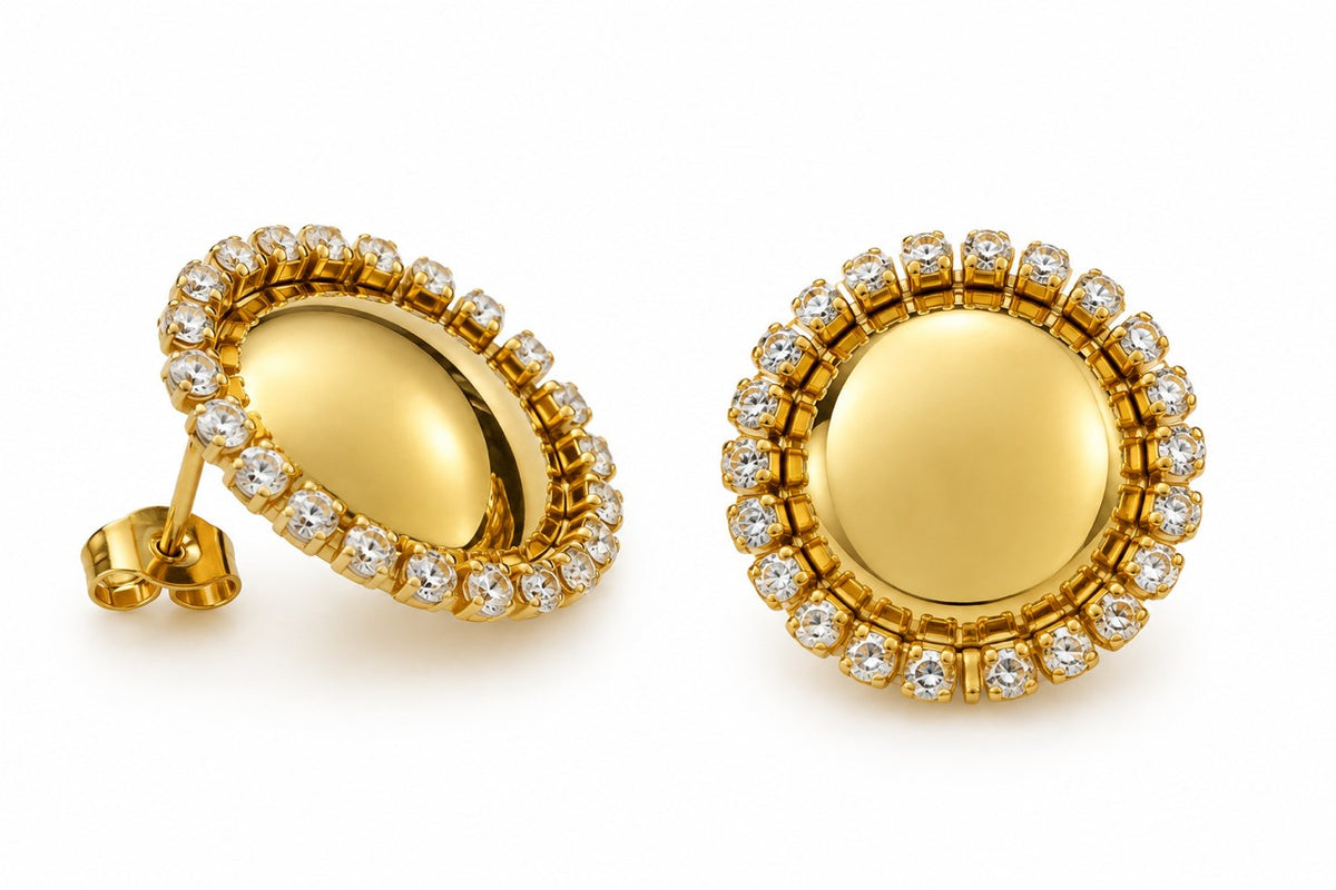 Round Zircon Earrings