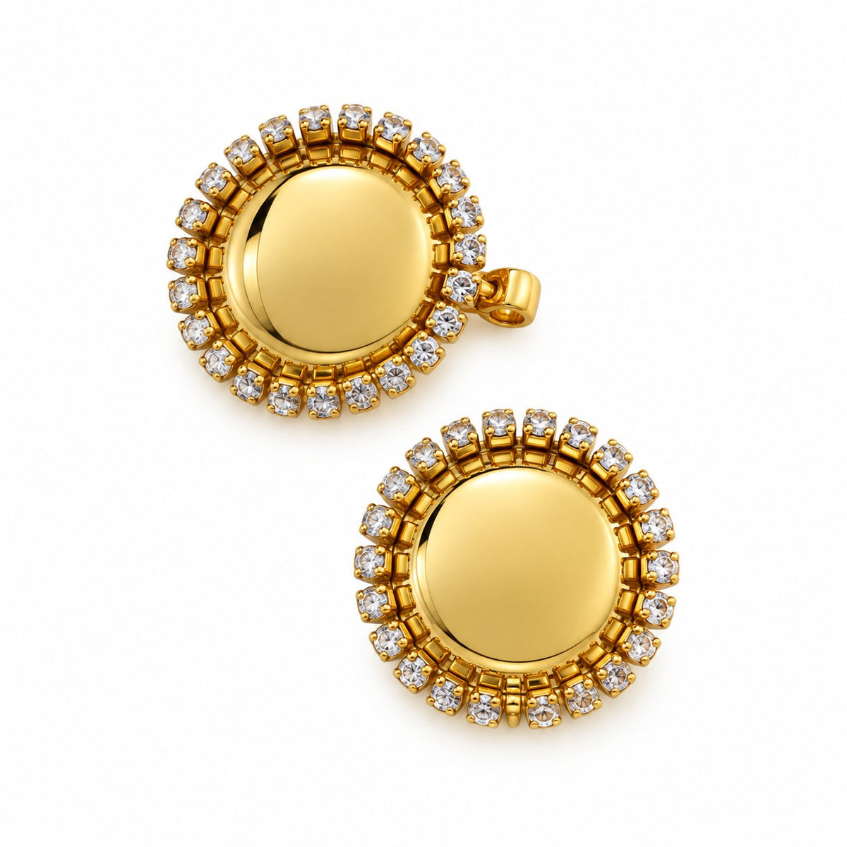 Round Zircon Earrings