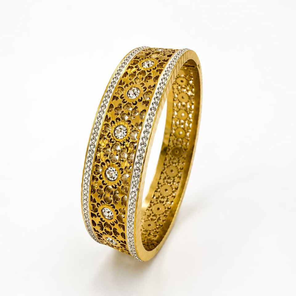 18k gold-plated Zircone Bangle