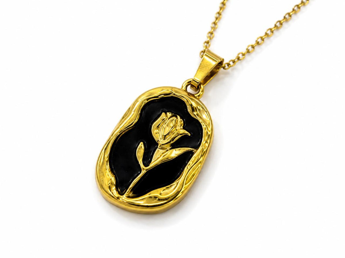 Rose Necklace black
