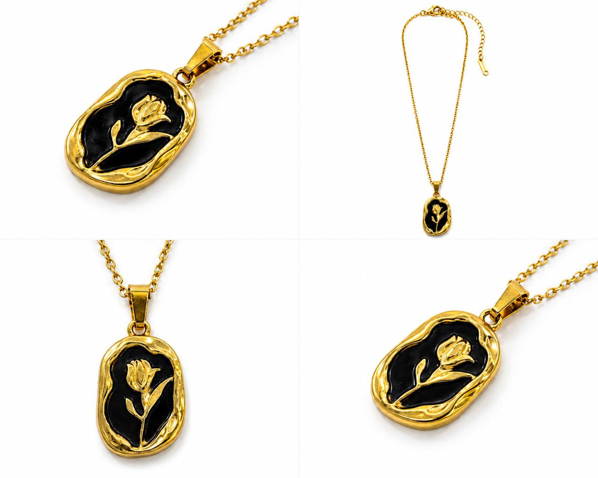 Rose Necklace black