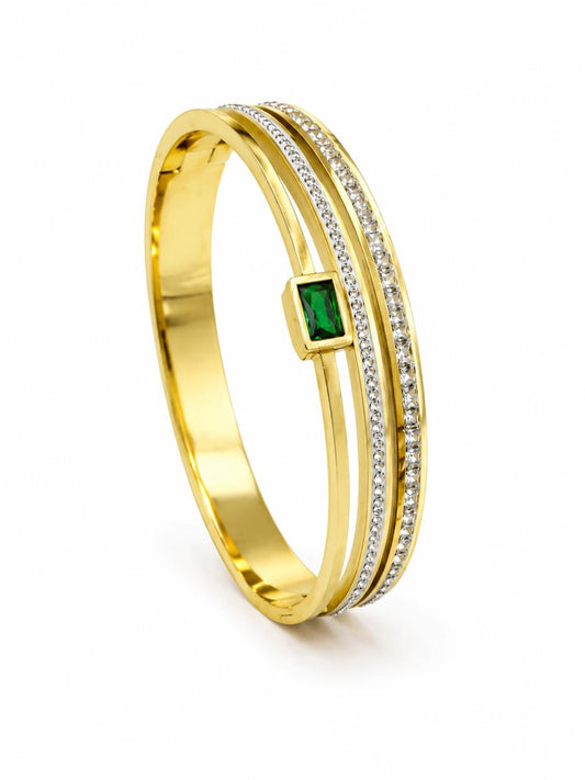 Green Rhinestone Bangle