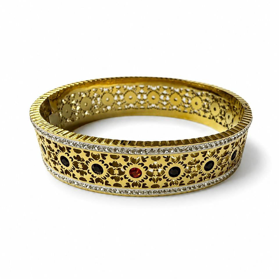 18k Gold Plated Multi stone Bangel