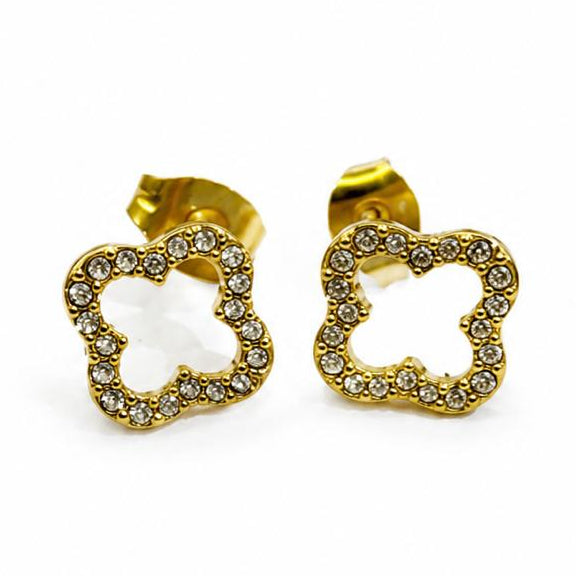 Hollow Clover Studded Studs