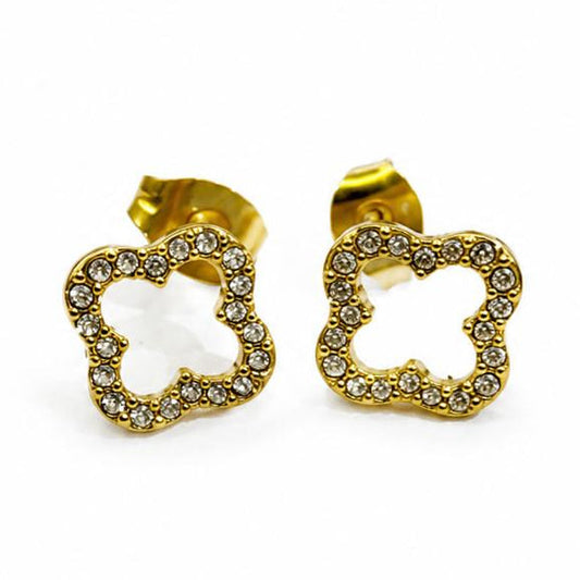 Hollow Clover Studded Studs
