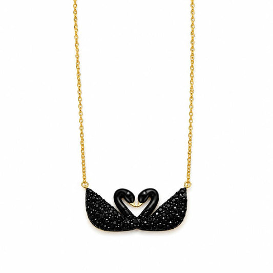 Double Swan black Necklace