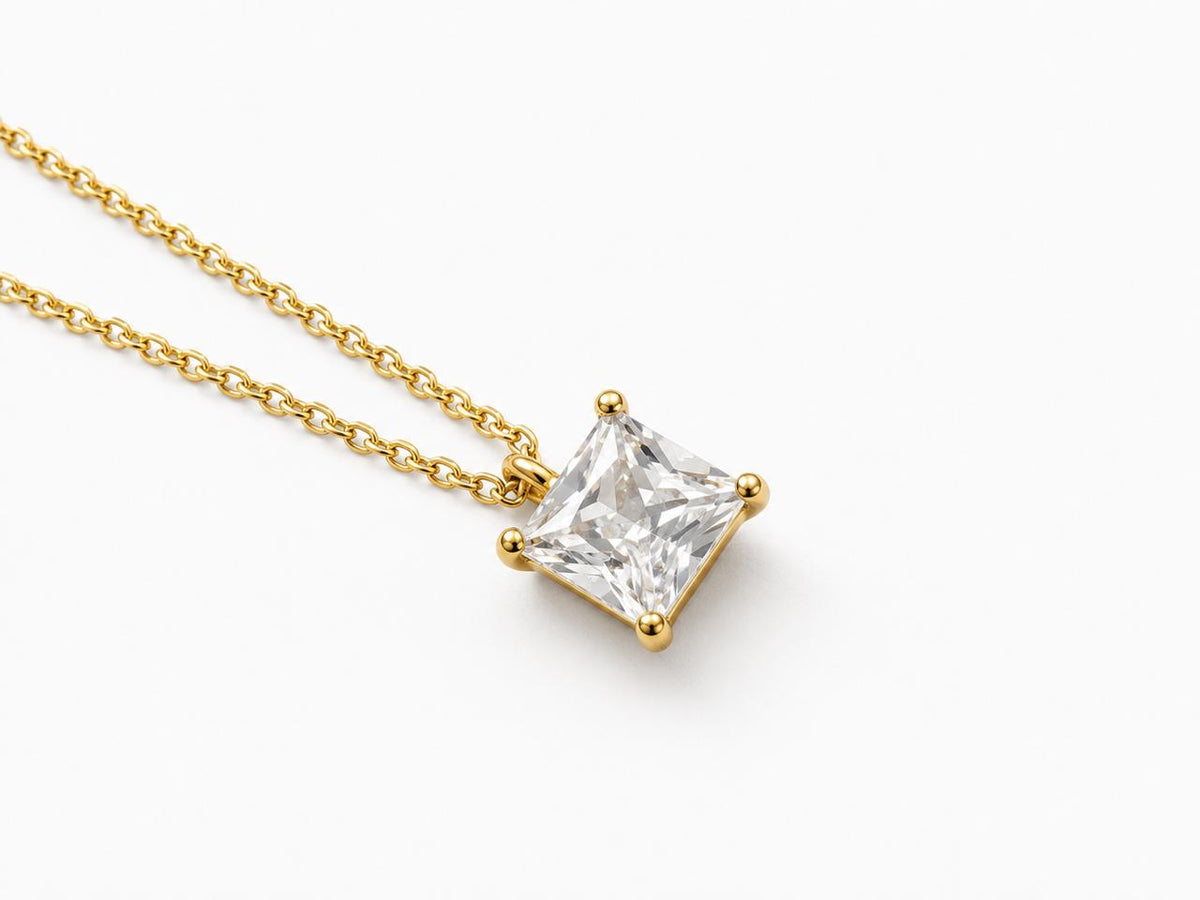 Crushed ice square necklace