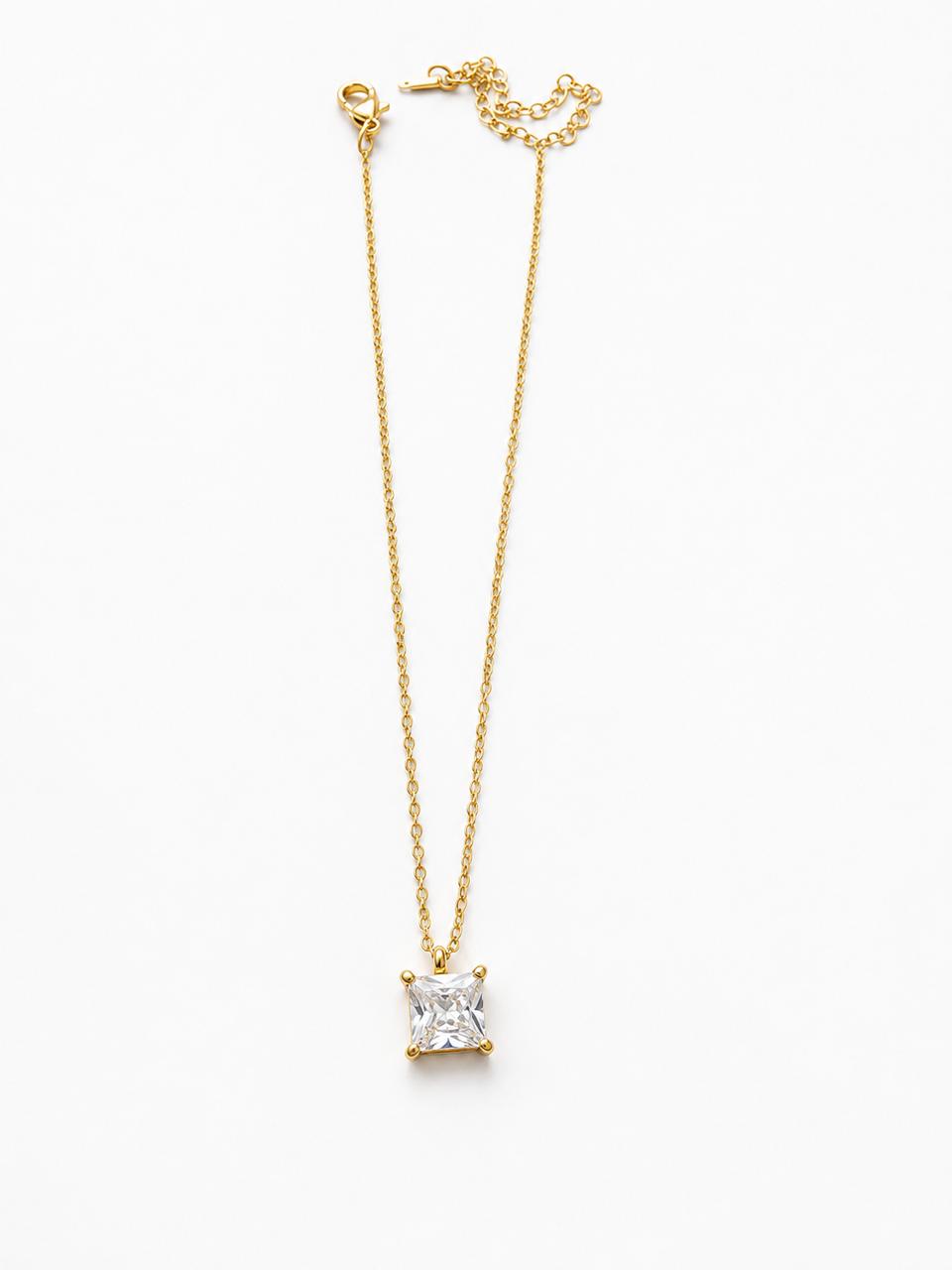 Crushed ice square necklace