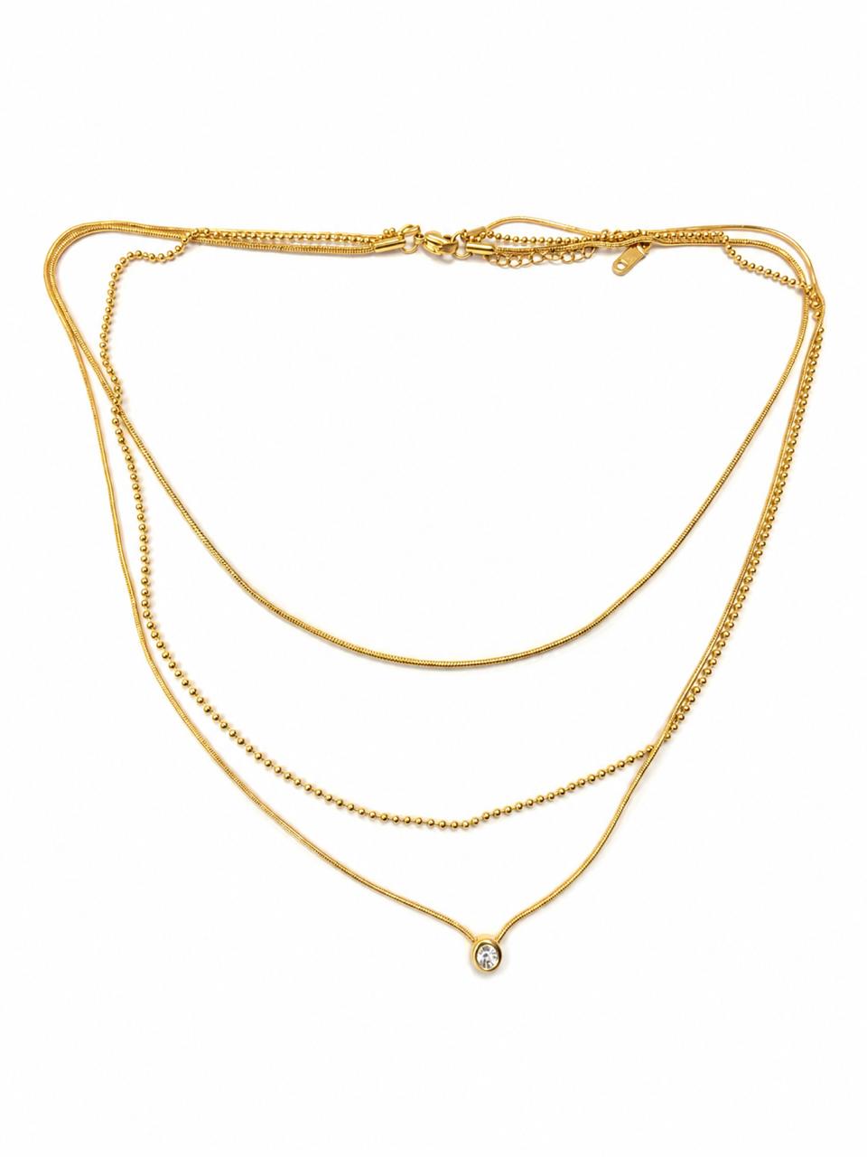 Three Layer zircone Necklace