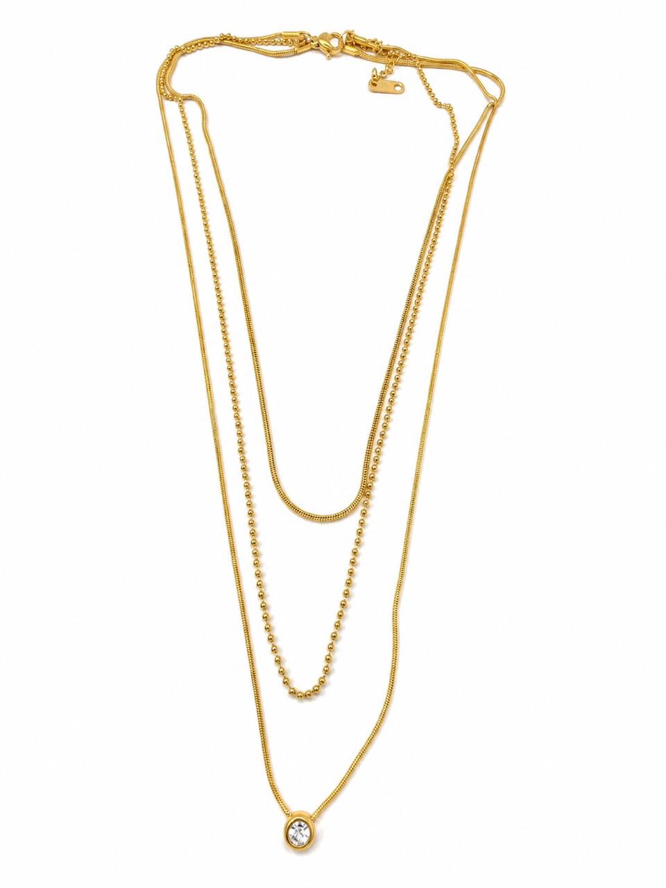 Three Layer zircone Necklace