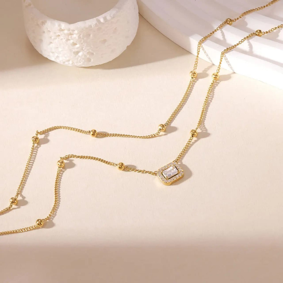 Square Zircone Necklace