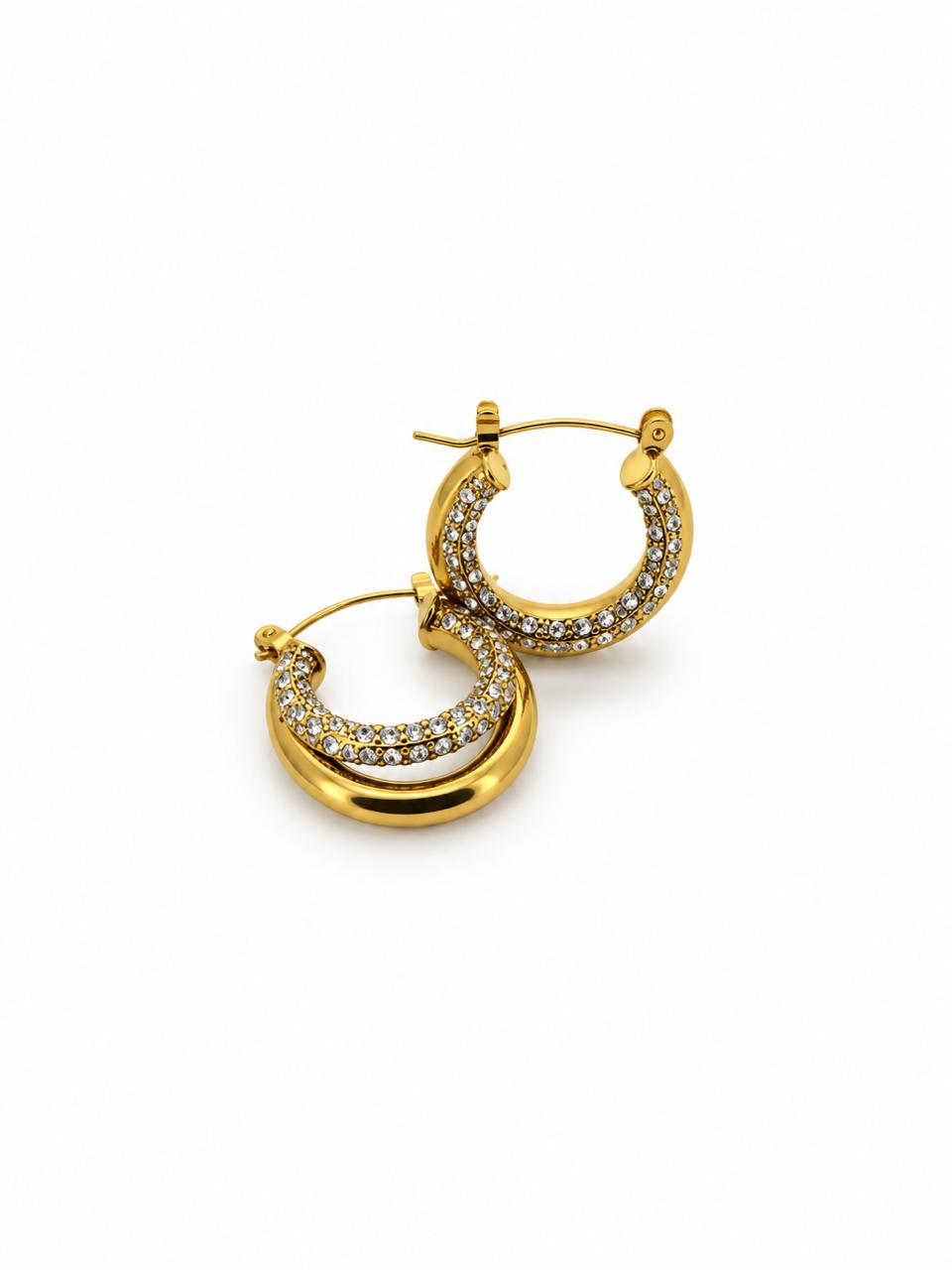 Double-layer Zircon Earrings