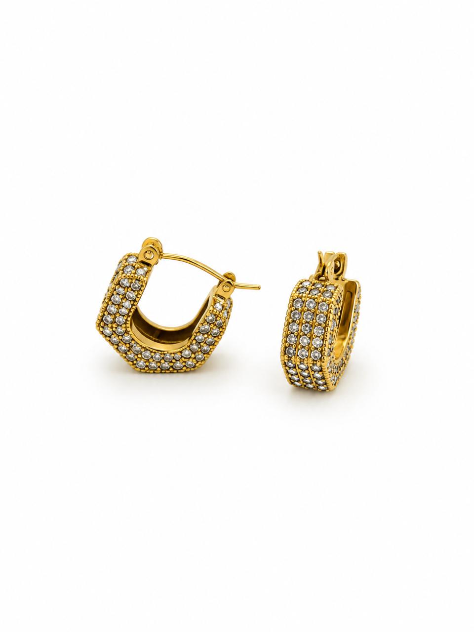 Crystal Hexagon Hoops
