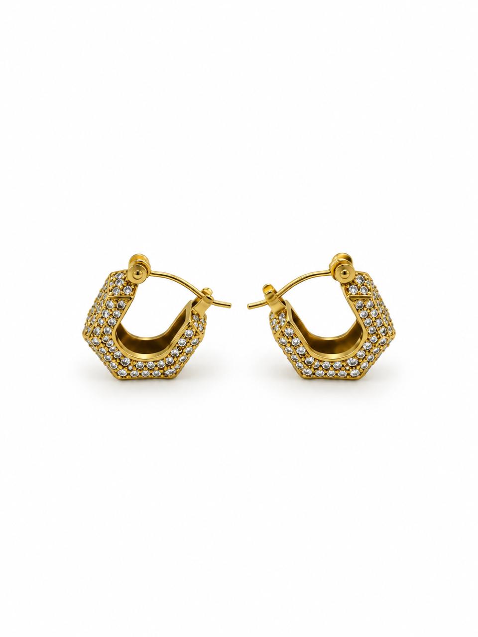 Crystal Hexagon Hoops
