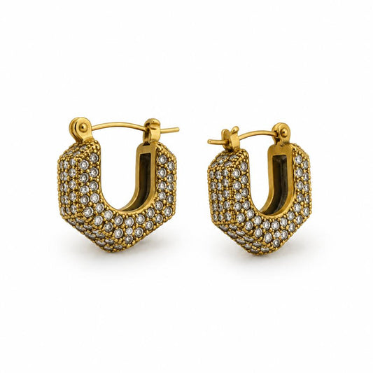 Crystal Hexagon Hoops