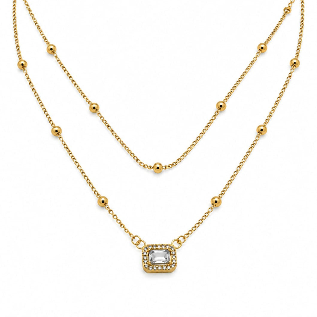Square Zircone Necklace