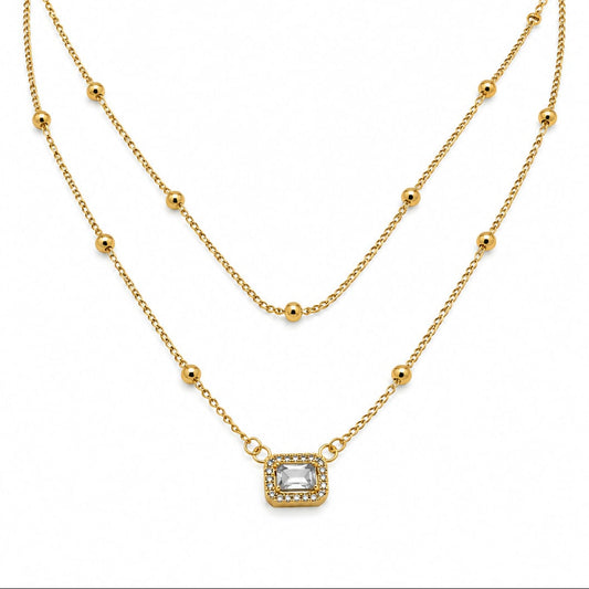 Square Zircone Necklace